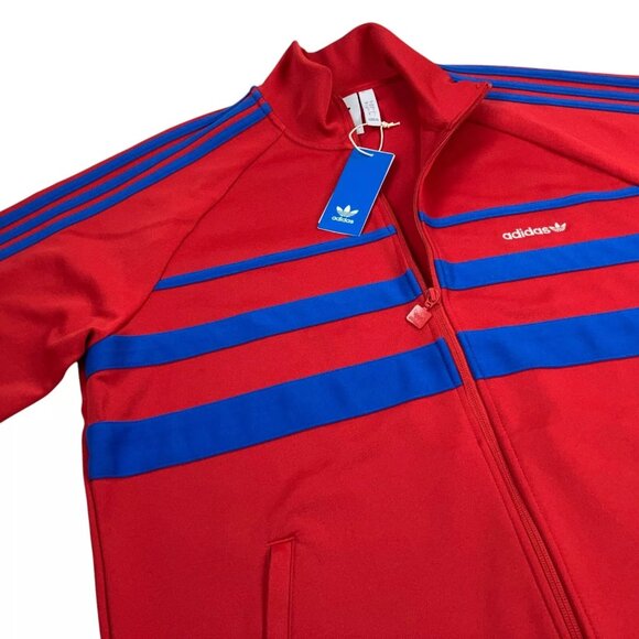 Adidas Originals The First Track Top Jacket Mens Size L SLIM FIT Scarlet Red NWT - Picture 3 of 11